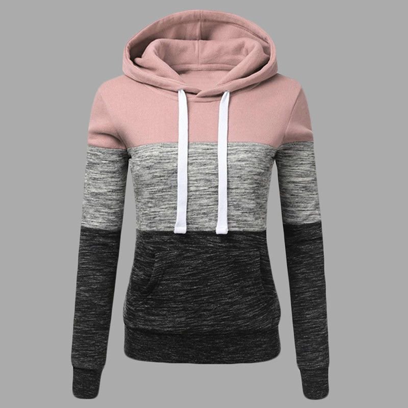 Women Casual Color-Block Hoodie Custom