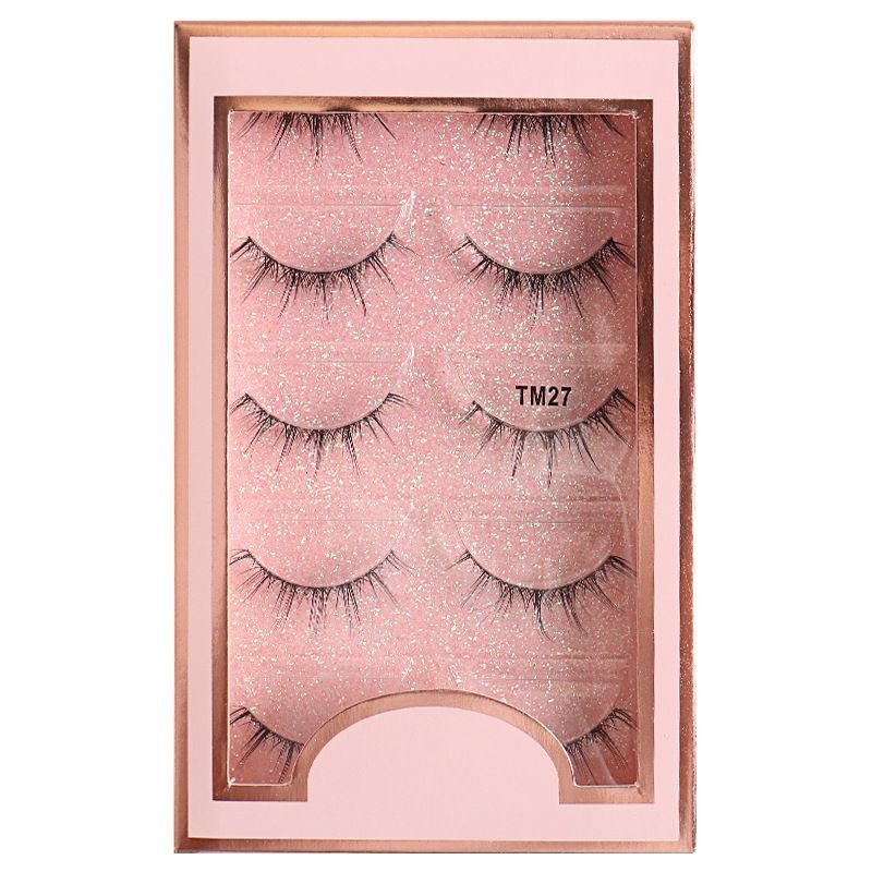 Women'S Comic Fishing Line Transparent Stem Eyelashes Natural Simulation 5 Pairs/Set