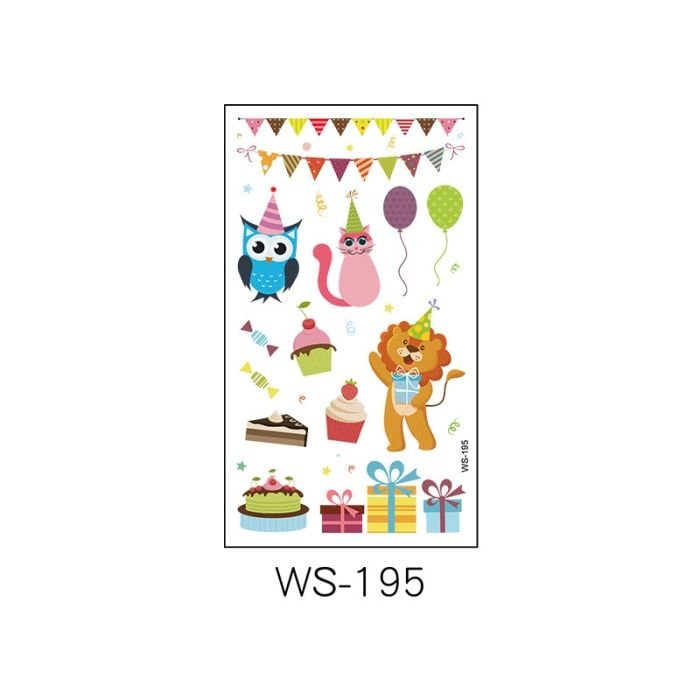 Kids Birthday Party Waterproof Tattoo Sticker