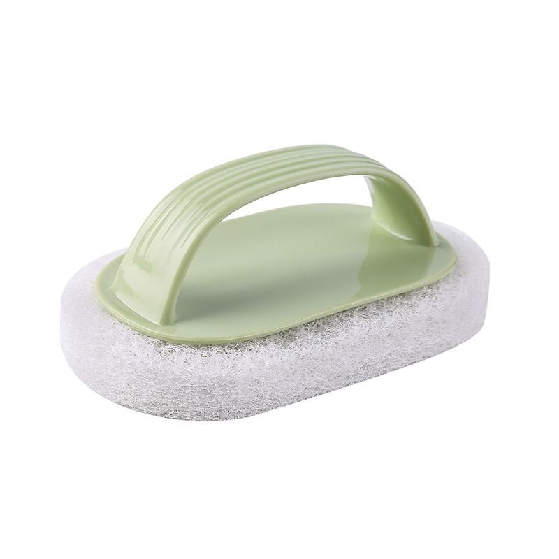 Plain Stripe Handle Cleaning Brush Sponge Wipe Tile Kitchen Cleaning Decontamination Cleaning Brush