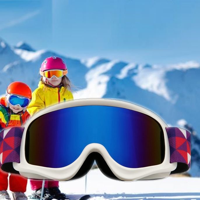 Children Outdoor Hiking Double Anti-Fog Cylindrical Ski Goggles