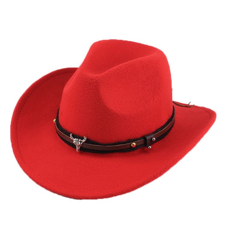 Retro Western Spring And Summer Woolen Cowboy Hat