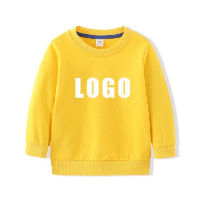 Custom Logo Kid Casual Solid Color Round Neck Sweatshirts