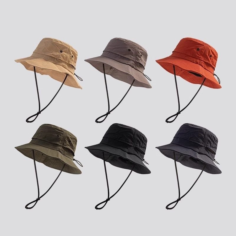 Men Women Outdoor Sunscreen Quick-Drying Foldable Storage Hiking Bucket Hat Custom