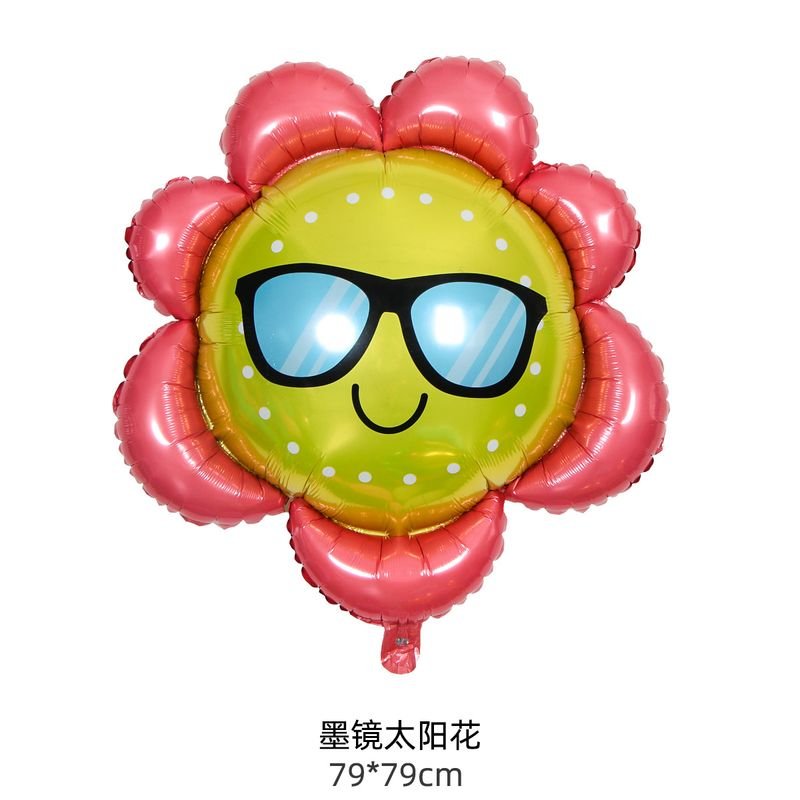 Cartoon Cute Birthday Party Clouds Rainbow Sunflower Smiley Balloon Decoration