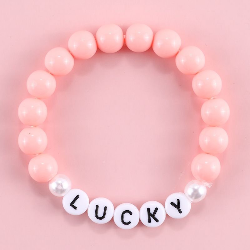 Kids Acrylic Bead Hand Beaded Letter Bead Bracelet Jewelry