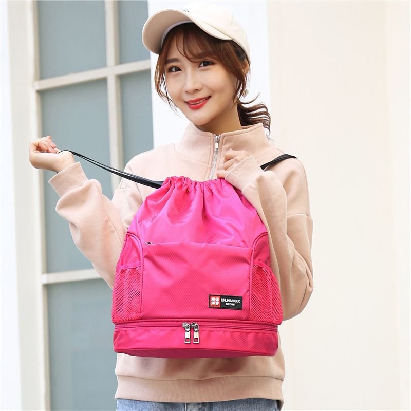 Men And Women Wet And Dry Separation Drawstring Pocket Sports Backpack