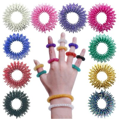 Mini Spring Decompression Finger Massage Ring Stress Relief Toy