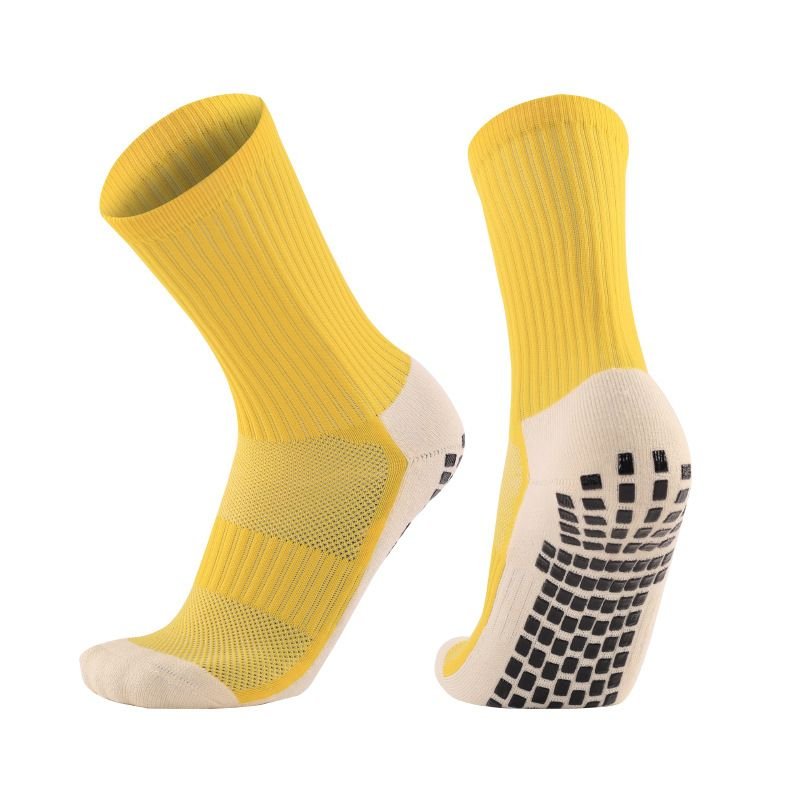 Unisex Color Matching Anti-Slip Thickening Towel Bottom Sport Mid-Calf Socks