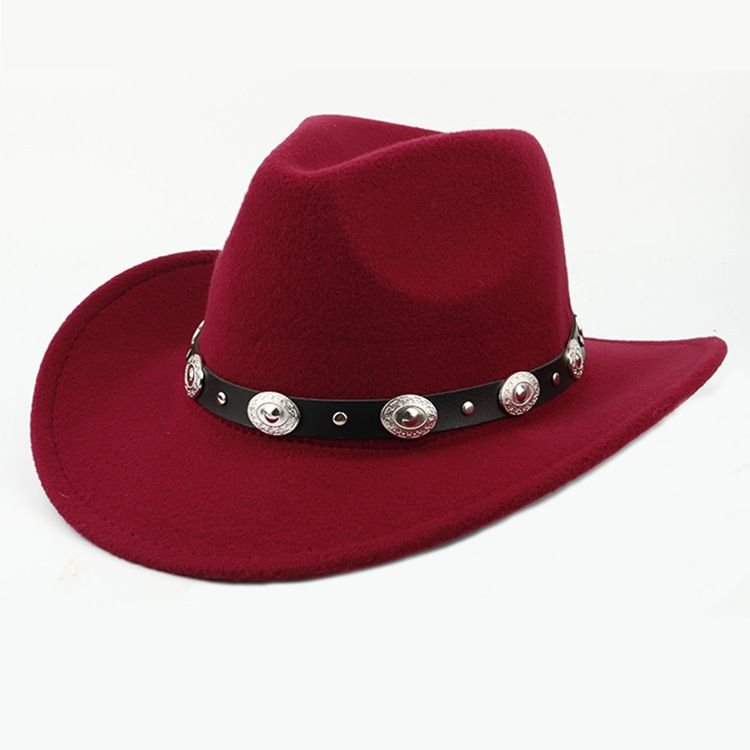 Retro Western Spring And Summer Woolen Cowboy Hat