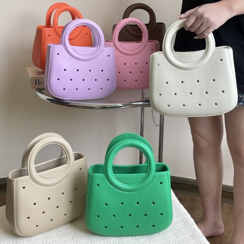 Women Fashion Creative Eva Handle Hole Bag