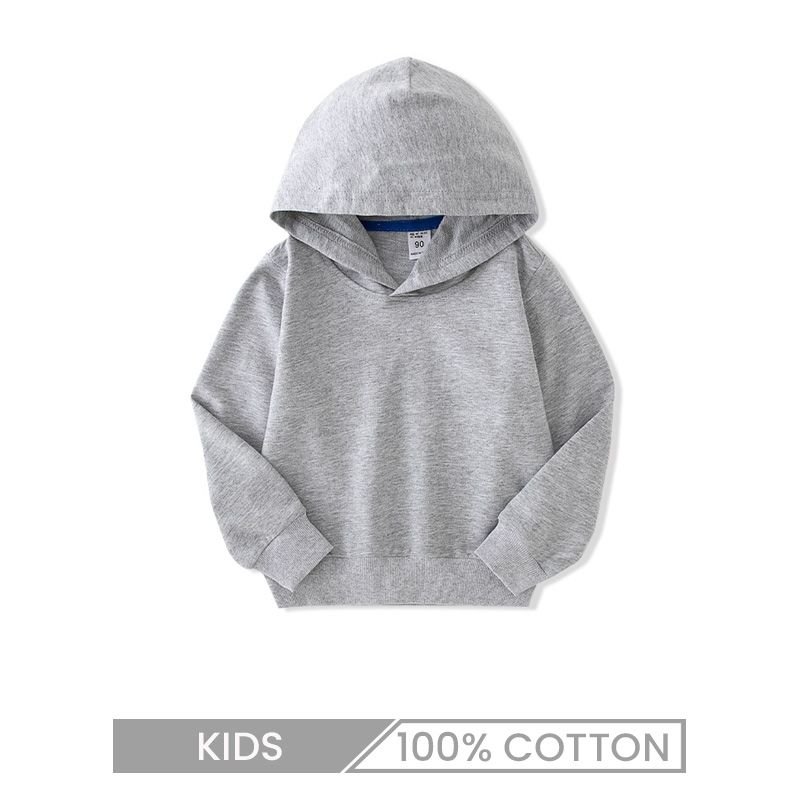 Custom Logo Children Kids Casual Solid Color Hoodie