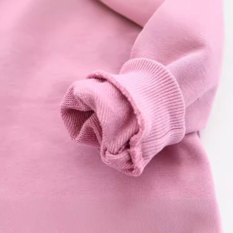 Girls Boys Toddler Kids Solid Color Autumn Clothes Macaron Cotton Terry Pullover Sweatshirt Custom