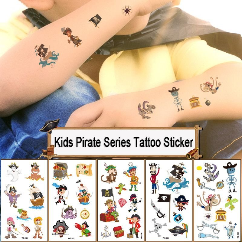 Kids Pirate Pattern Waterproof Tattoo Sticker