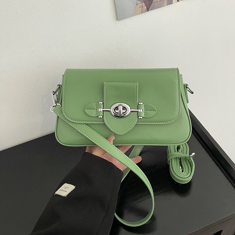 Women Fashion Casual Square Flap Lock Shoulder Bag