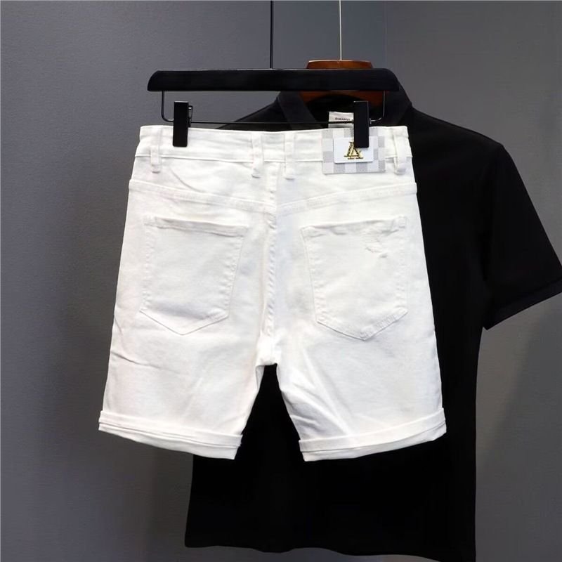 Men Summer Fashion Casual Plus Size Straight Ripped Denim Shorts