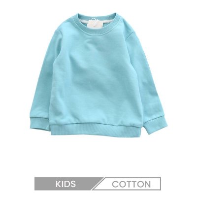 Girls Boys Toddler Kids Solid Color Autumn Clothes Macaron Cotton Terry Pullover Sweatshirt Custom