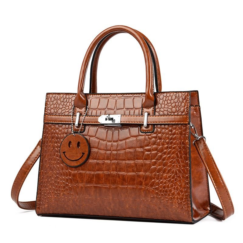 Women Retro Crocodile-Print Large-Capacity Handbags