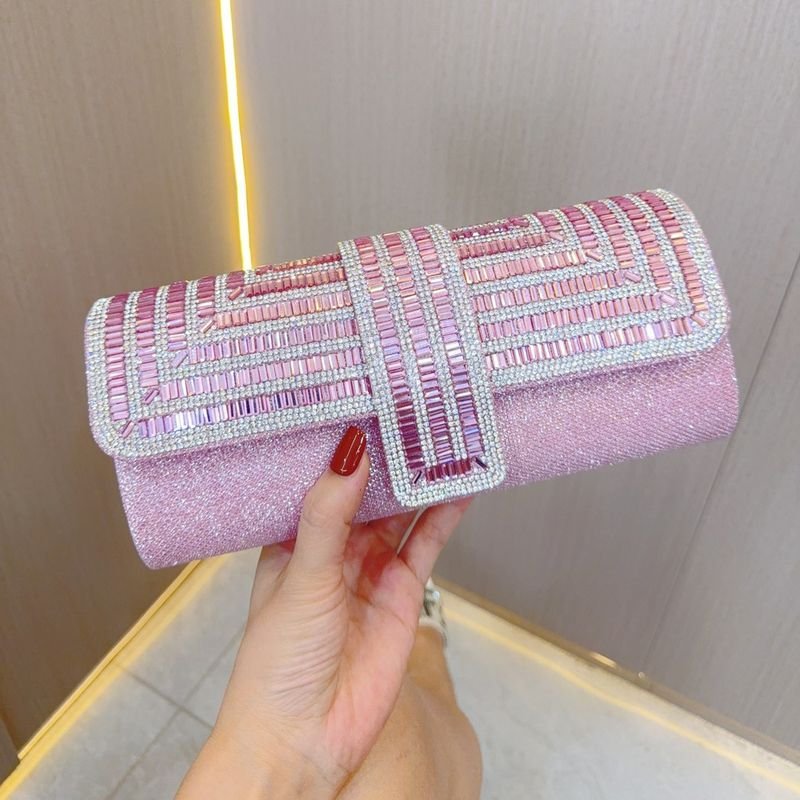 Women Fashion Rhinestone Clap Chain Evening Bag