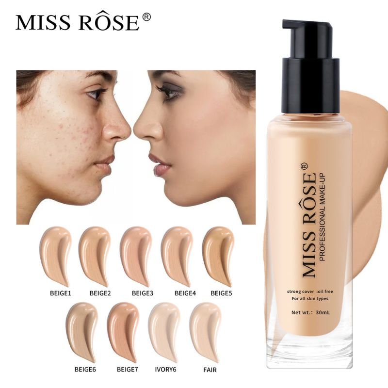 MISS ROSE Women Lasting Concealer Lightweight Liquid Foundation