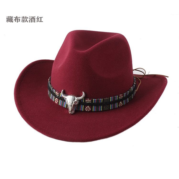 Retro Western Spring And Summer Woolen Cowboy Hat