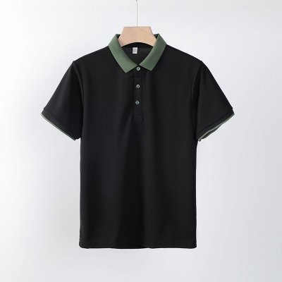 Men Fashion Casual Commuter Color Matching Short Sleeve Lapel POLO Shirt