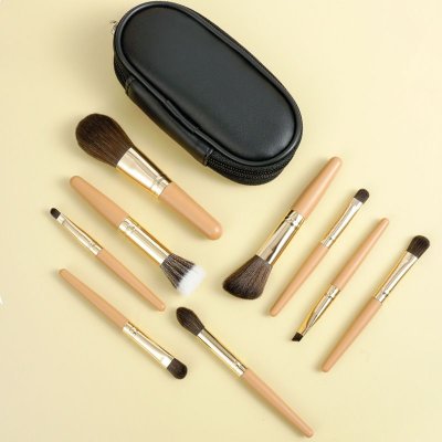 Women Portable Mini 9 Powder Cosmetic Brush Set