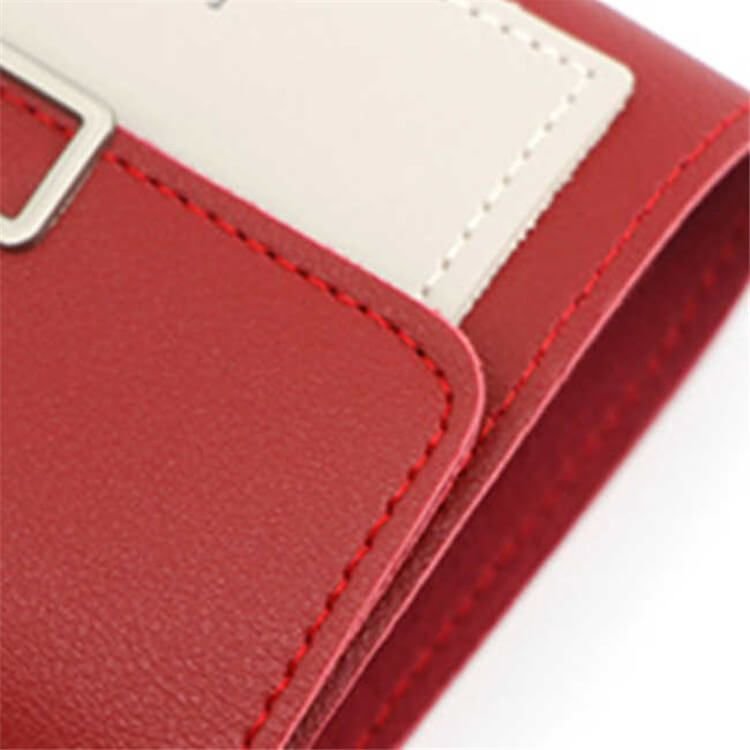 Women Fashion Color Blocking Tirfold Wallet