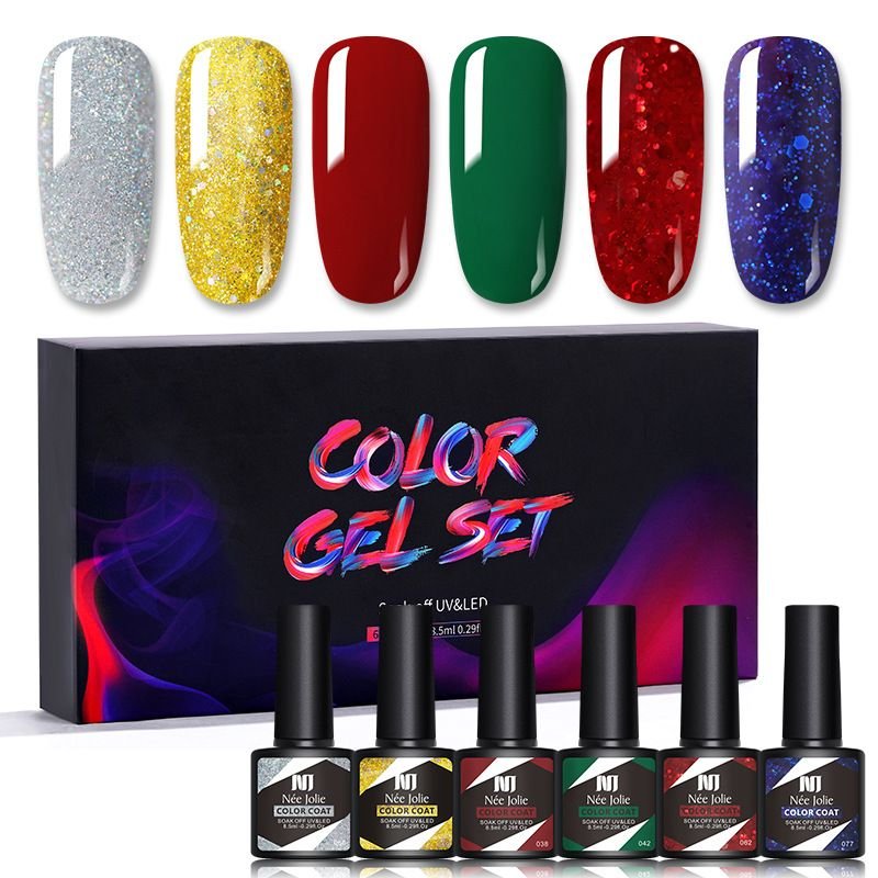 Nail Polish Gel 6 Bottles/set Nail Art Phototherapy Gel Color Barbie Nail Color Coat