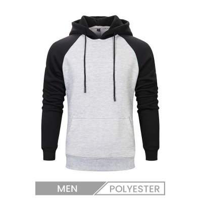 Men Casual Contrast Fleece Pullover Hoodie Custom