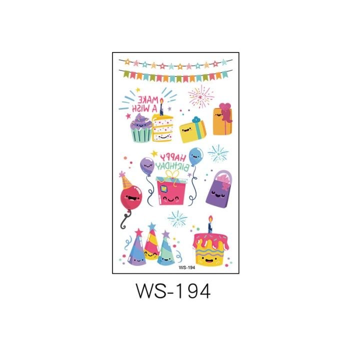 Kids Birthday Party Waterproof Tattoo Sticker