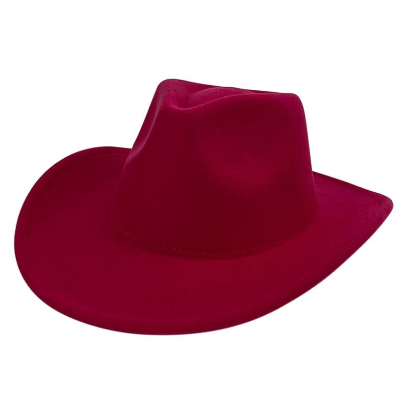 Men Custom Retro Solid Color Western Cowboy Hat