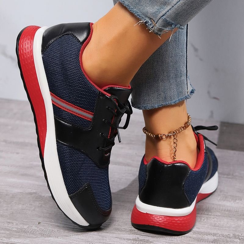 Women Casual Plus Size Breathable Lace-Up Round Toe Sneaker