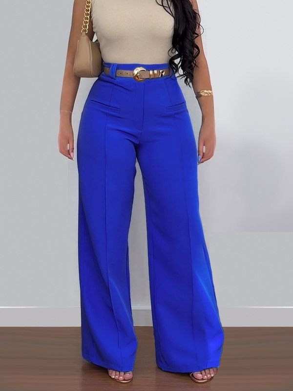 Women Casual Solid Color Loose Wide-Leg Pants