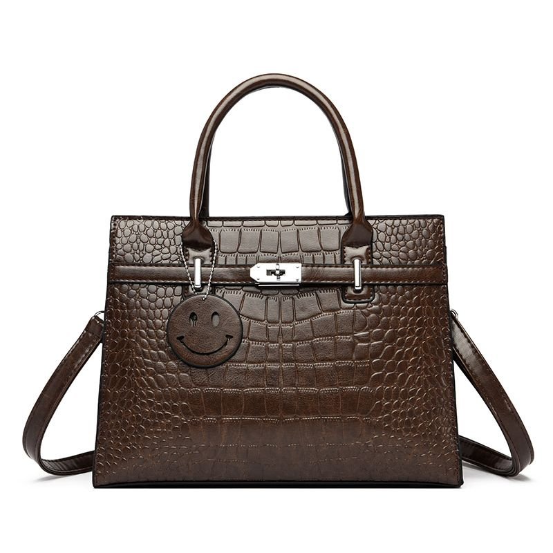 Women Retro Crocodile-Print Large-Capacity Handbags