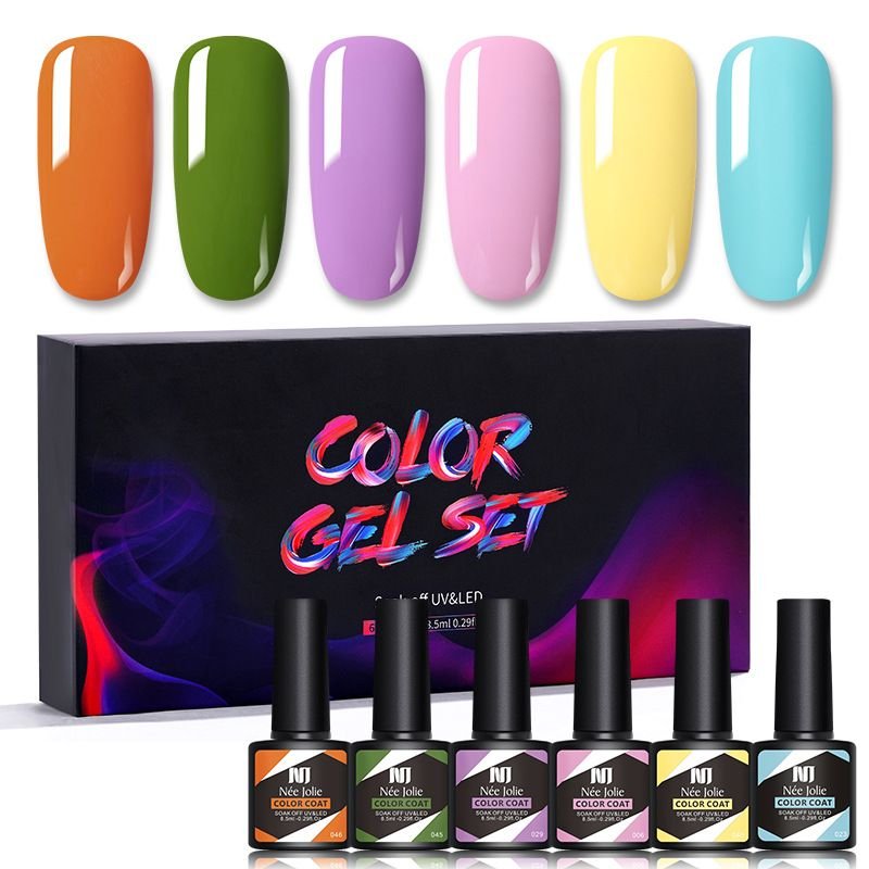 Nail Polish Gel 6 Bottles/set Nail Art Phototherapy Gel Color Barbie Nail Color Coat