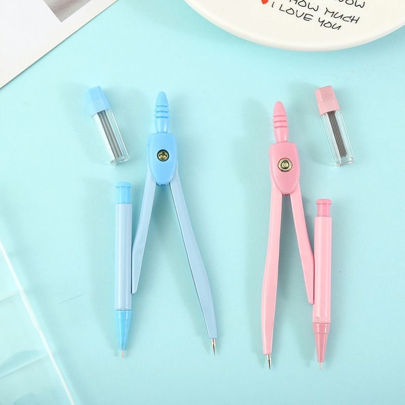 Simple Student Stationery Metal Drawing Compasses Painting Ruler Tool Set