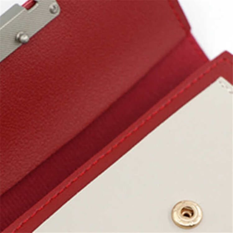 Women Fashion Color Blocking Tirfold Wallet