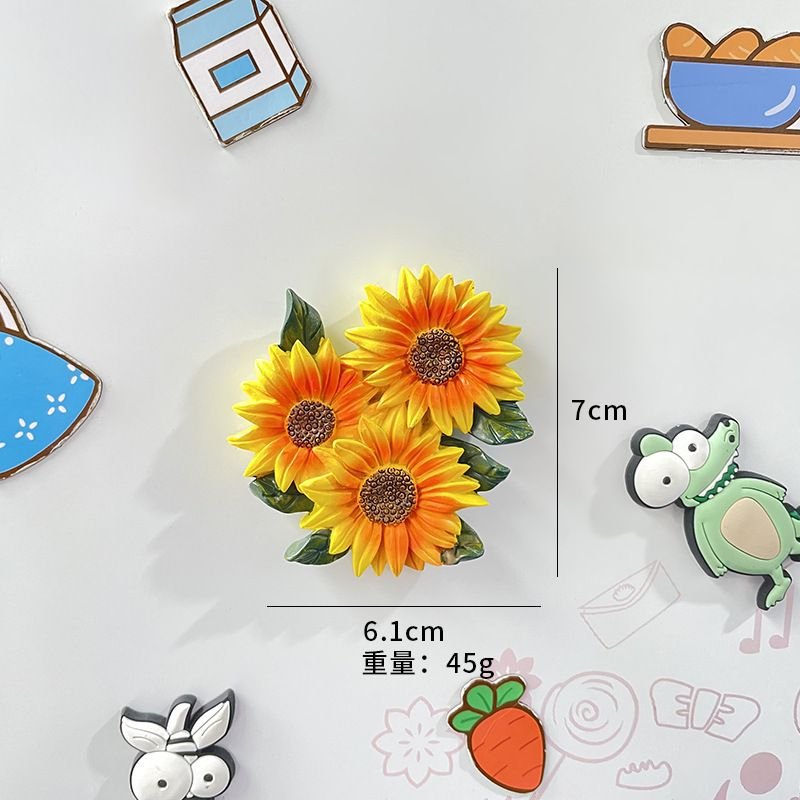 Simple Creative Home Three-Dimensional Tulip Bouquet Resin Refrigerator Magnets