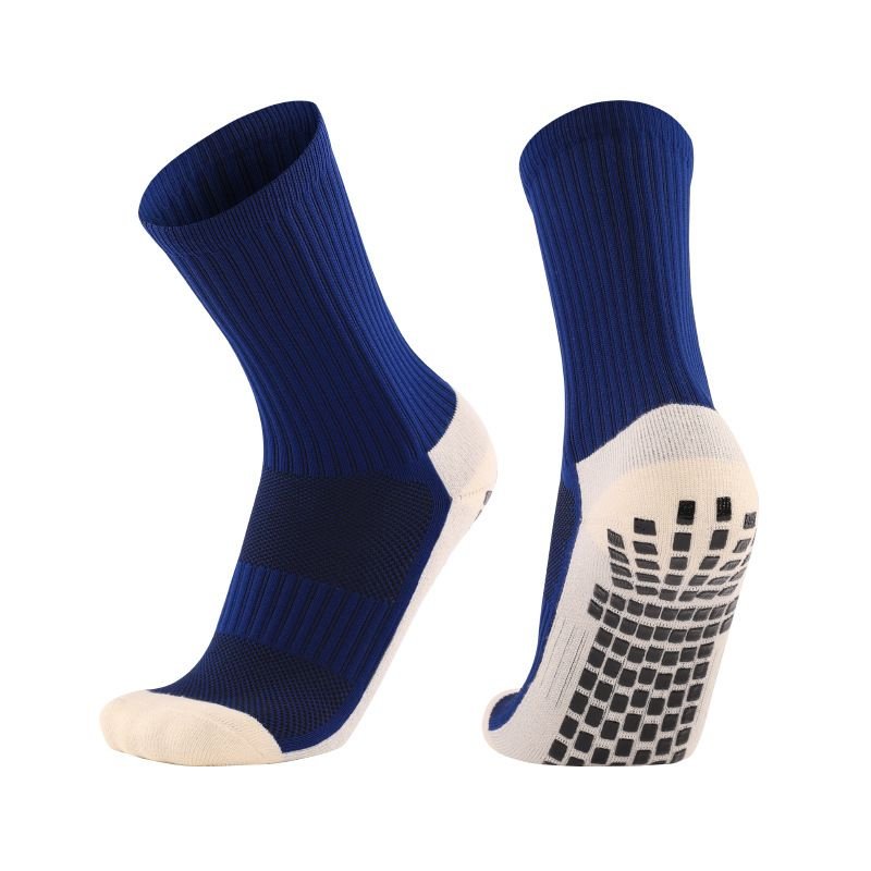 Unisex Color Matching Anti-Slip Thickening Towel Bottom Sport Mid-Calf Socks