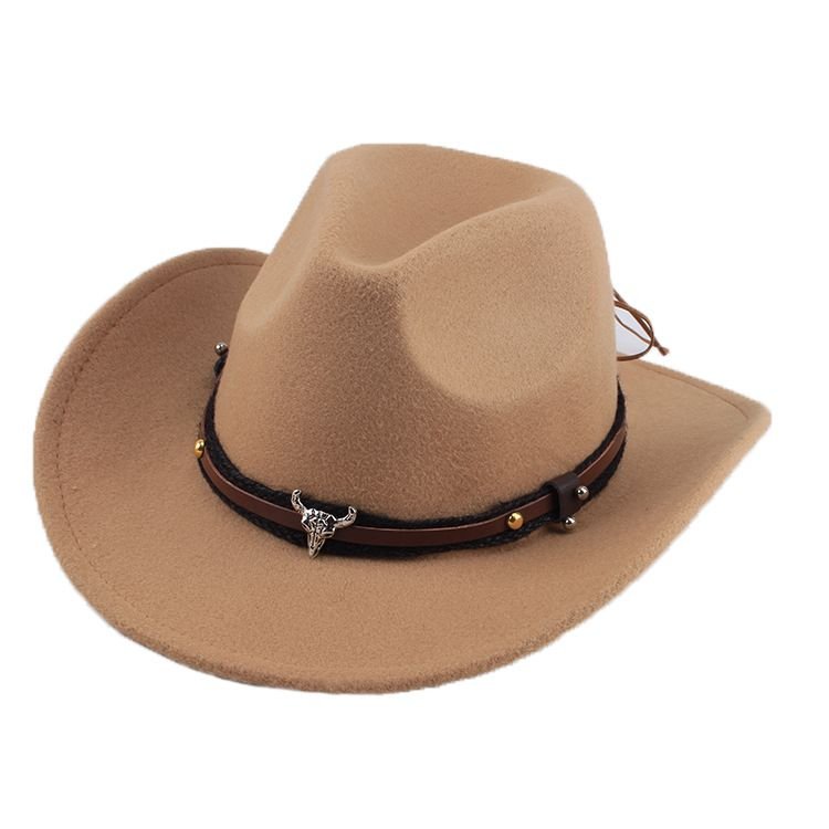 Retro Western Spring And Summer Woolen Cowboy Hat