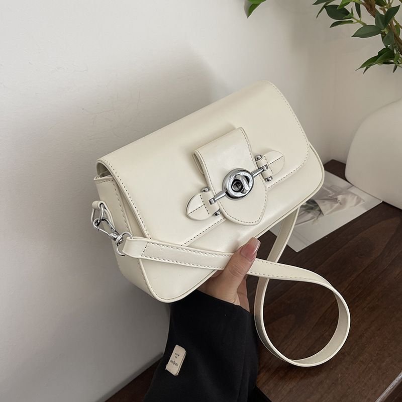 Women Fashion Casual Square Flap Lock Shoulder Bag